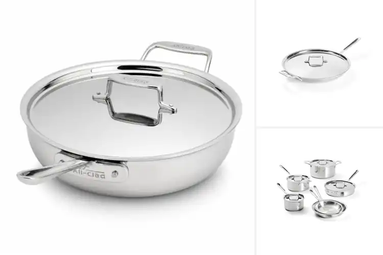 Detailed view of Best All-Clad D5 Essential Pans With Lids