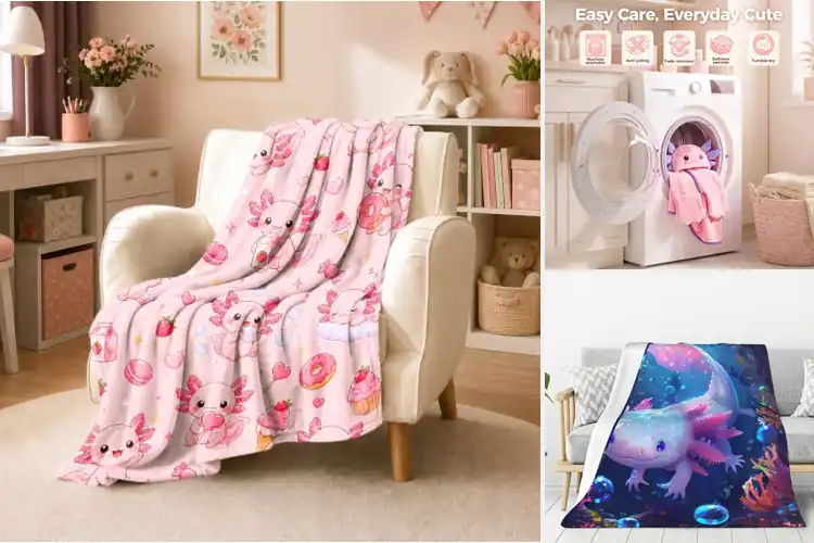 Detailed view of Best Axolotl Blankets: Cozy Up with Adorable, Warm Bedding