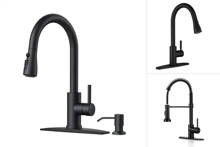 Detailed view of Best Matte Black RV Pull-Down Kitchen Faucets